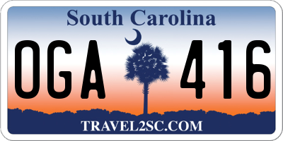 SC license plate OGA416