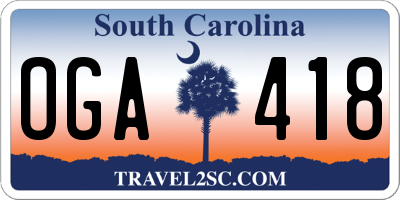 SC license plate OGA418