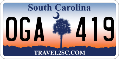 SC license plate OGA419