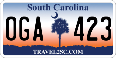 SC license plate OGA423