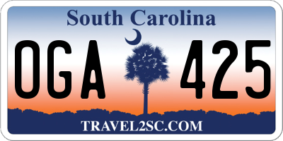 SC license plate OGA425