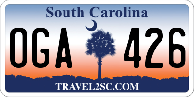 SC license plate OGA426