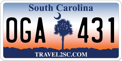 SC license plate OGA431
