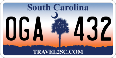 SC license plate OGA432