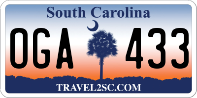 SC license plate OGA433