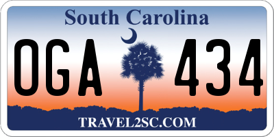 SC license plate OGA434