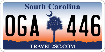 SC license plate OGA446