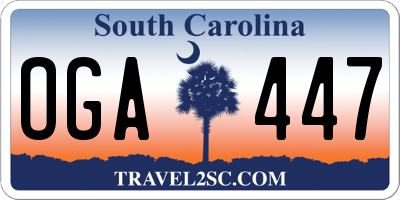 SC license plate OGA447