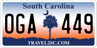 SC license plate OGA449