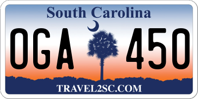 SC license plate OGA450