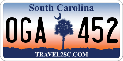SC license plate OGA452