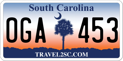 SC license plate OGA453