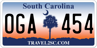 SC license plate OGA454