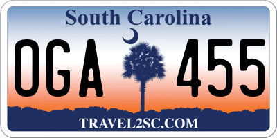SC license plate OGA455