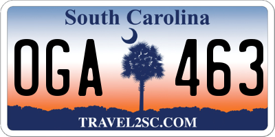 SC license plate OGA463