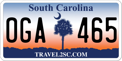 SC license plate OGA465