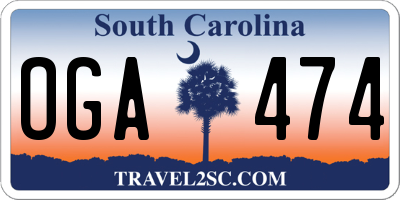 SC license plate OGA474
