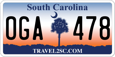 SC license plate OGA478
