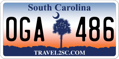 SC license plate OGA486