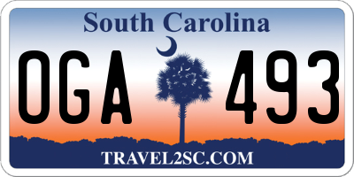 SC license plate OGA493