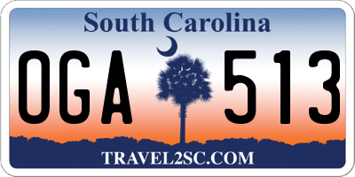 SC license plate OGA513