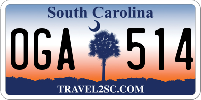 SC license plate OGA514