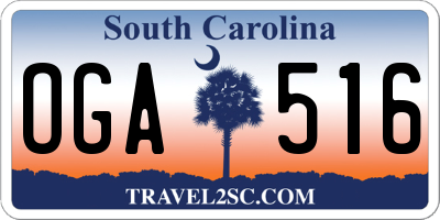 SC license plate OGA516