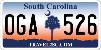 SC license plate OGA526
