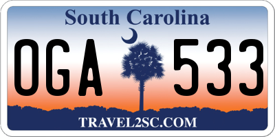 SC license plate OGA533