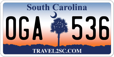 SC license plate OGA536