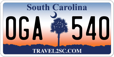 SC license plate OGA540