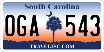 SC license plate OGA543