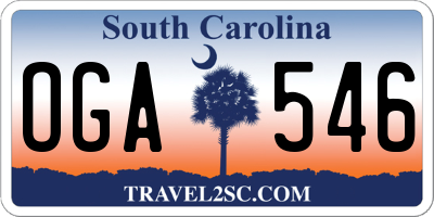 SC license plate OGA546