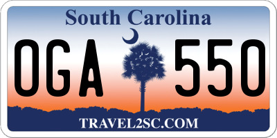 SC license plate OGA550