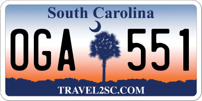 SC license plate OGA551