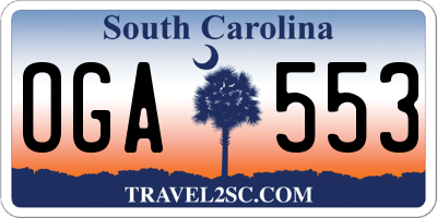 SC license plate OGA553