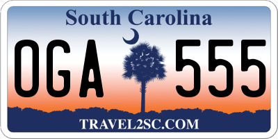 SC license plate OGA555