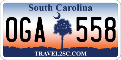 SC license plate OGA558