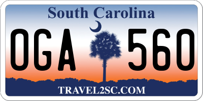 SC license plate OGA560