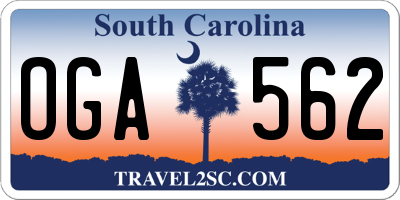 SC license plate OGA562