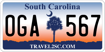 SC license plate OGA567