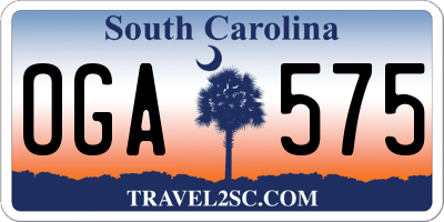 SC license plate OGA575