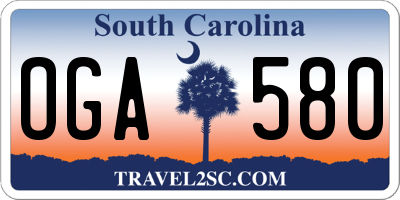 SC license plate OGA580