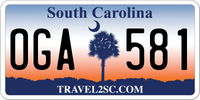 SC license plate OGA581