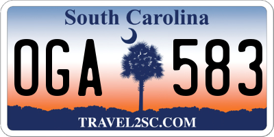 SC license plate OGA583