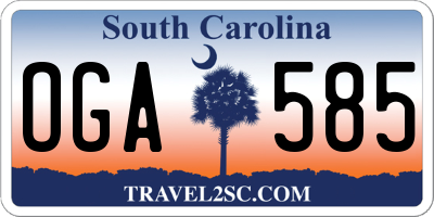 SC license plate OGA585