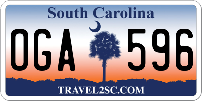 SC license plate OGA596