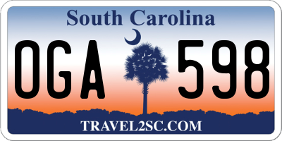 SC license plate OGA598