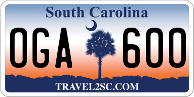 SC license plate OGA600