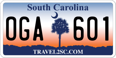 SC license plate OGA601